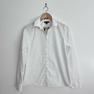 NWT Lands’ End White Button Down “No Iron Supima” shirt in Women’s 8